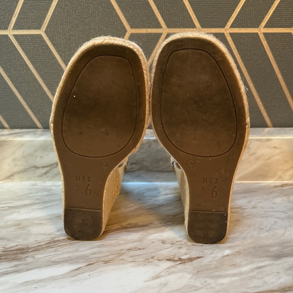 Mix No. 6 Beige Wedges with Gold Accents - Picture 8 of 10